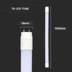 LED Λάμπα T8 G13 120cm 16.5W V-TAC Samsung Chip 1850lm 160° Θερμό 3000K – 21688