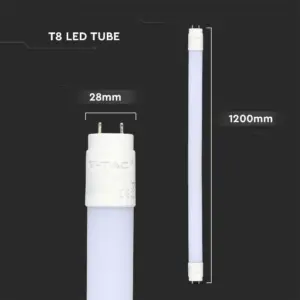 LED Λάμπα T8 G13 120cm 16.5W V-TAC Samsung Chip 1850lm 160° Θερμό 3000K – 21688
