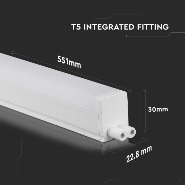LED Φωτιστικό Πάγκου/Κουζίνας με Διακόπτη T5 60cm 7W V-TAC PRO Samsung Chip 700lm Ψυχρό Λευκό 6400K – 21694