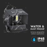 LED Φωτιστικό Τοίχου Up-Down 5W V-TAC Μαύρο Αδιάβροχο IP65 Θερμό 3000Κ – 217078
