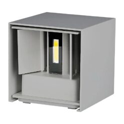 LED απλίκα 5W τετράγωνο γκρι σώμα 3000K θερμό λευκό IP65 V-TAC – 217080