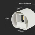 LED επιτοίχιο φωτιστικό 5W στρογγυλό λευκό σώμα 4000K φυσικό λευκό V-TAC – 217091