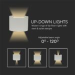 Αρχιτεκτονικό Φωτιστικό Τοίχου Up-Down LED 5W Γκρι Στρογγυλό IP65 4000K με Ρυθμιζόμενη Δέσμη V-TAC – 217092