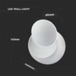 Φωτιστικό Τοίχου 5W LED Κυκλικό Περιστρεφόμενο Λευκό V-TAC IP65 Φυσικό Λευκό 4000K – 217093