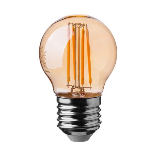 Λάμπα LED E27 G45 Filament 4W θερμό λευκό 2200K γυαλί amber V-TAC – 217100