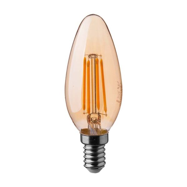 LED Λάμπα E14 4W Φλόγα Filament V-TAC Θερμό 2200K – 217113