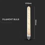 LED Λάμπα E27 T30 30cm 5W Filament Amber V-TAC 300° 500lm Θερμό Λευκό 2200Κ – 217142