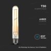 LED Λάμπα E27 T30 Σωληνωτή 6W Filament Amber Cover V-TAC 2200K – 217143