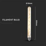 LED Λάμπα E27 T30 Σωληνωτή 7W Filament Amber Cover V-TAC 2200K – 217144