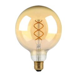 LED Λάμπα E27 G125 5W Filament Amber V-TAC 300° 300lm Θερμό Λευκό 1800Κ – 217216