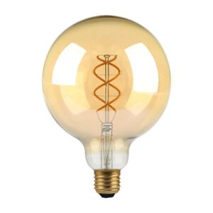 LED Λάμπα E27 G125 5W Filament Amber V-TAC 300° 300lm Θερμό Λευκό 1800Κ – 217216