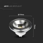 LED Λάμπα AR111 GU10 12W V-TAC Dimmable 40° Θερμό Λευκό 3000K – 217234
