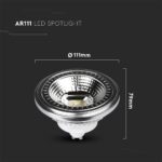 LED Λάμπα AR111 GU10 12W V-TAC Θερμό Λευκό 3000K – 217235
