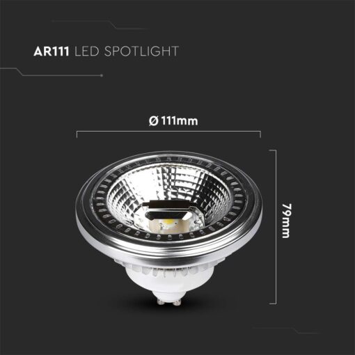 LED Λάμπα AR111 GU10 12W V-TAC Θερμό Λευκό 3000K – 217235