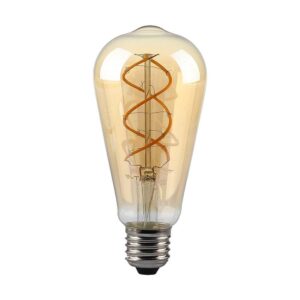 LED Λάμπα E27 ST64 5W Dimmable Filament Amber V-TAC 300° 250lm Θερμό Λευκό 1800Κ – 217416