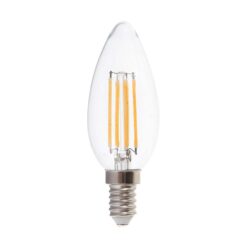 LED Λάμπα – 6W Filament E14 Clear Cover Κεράκι 6400K V-TAC – 217425