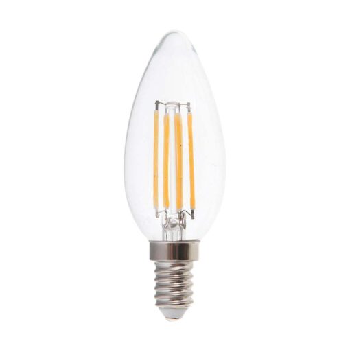 LED Λάμπα – 6W Filament E14 Clear Cover Κεράκι 6400K V-TAC – 217425