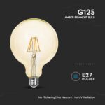 LED Λάμπα 12W Filament  E27 G125 Clear Cover 2200K V-TAC – 217456