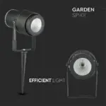 Φωτιστικό Κήπου Καρφί LED 12W Μαύρο V-TAC Αδιάβροχο IP65 Φυσικό 4000K – 217545