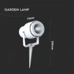 Φωτιστικό Κήπου Καρφί LED 12W Λευκό V-TAC Αδιάβροχο IP65 Θερμό 3000K – 217547