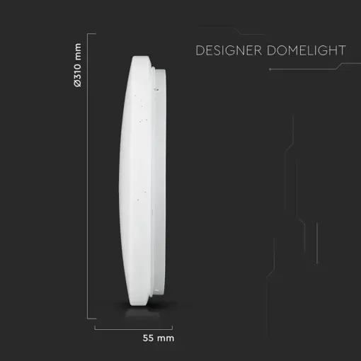 LED πλαφονιέρα 18W στρογγυλή, 3 σε 1 φωτισμός (Ψυχρό, Φυσικό & Θερμό λευκό), σε Λευκό σώμα και έναστρο κάλυμμα V-TAC – 217604