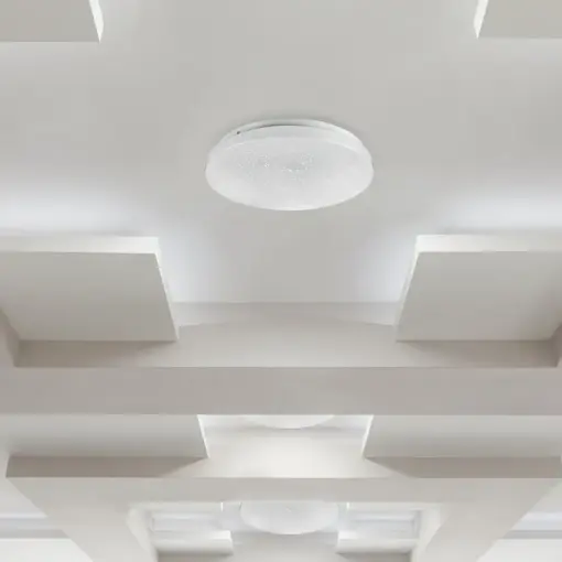 LED Πλαφονιέρα 36W Στρογγυλή CCT σε Λευκό Σώμα και Έναστρο Κάλυμμα V-TAC – 217608