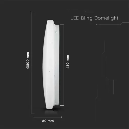 LED Πλαφονιέρα 36W Στρογγυλή CCT σε Λευκό Σώμα και Έναστρο Κάλυμμα V-TAC – 217608