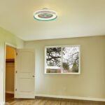 Ανεμιστήρας οροφής LED 45W 3 σε 1 λευκό σώμα-μπλε δαχτυλίδι 7 πτερυγίων με ρύθμιση μέσω RF control V-TAC – 217934