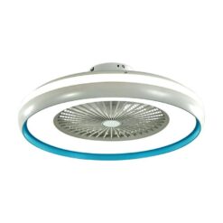 Ανεμιστήρας οροφής LED 45W 3 σε 1 λευκό σώμα-μπλε δαχτυλίδι 7 πτερυγίων με ρύθμιση μέσω RF control V-TAC – 217934