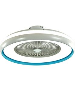 Ανεμιστήρας οροφής LED 45W 3 σε 1 λευκό σώμα-μπλε δαχτυλίδι 7 πτερυγίων με ρύθμιση μέσω RF control V-TAC – 217934