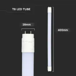 LED Λάμπα T8 G13 60cm 7.5W V-TAC Samsung Chip Rotable 850lm 160° Φυσικό   4000K – 21686