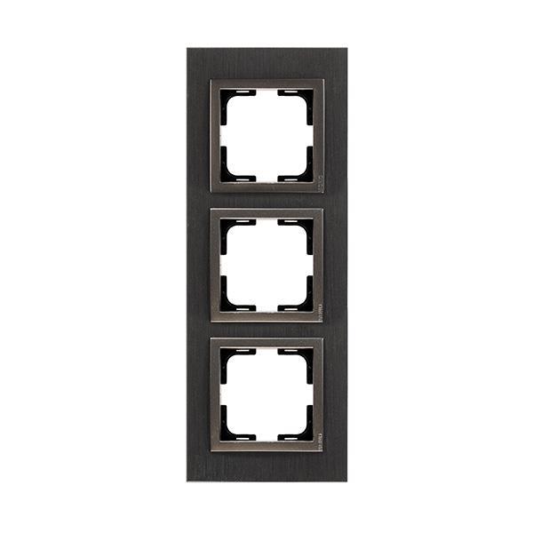 ΠΛΑΙΣΙΟ 3 ΘΕΣΕΩΝ ΑΛΟΥΜΙΝΙΟ ΜΑΥΡΟ EUROLAMP – 152-10872