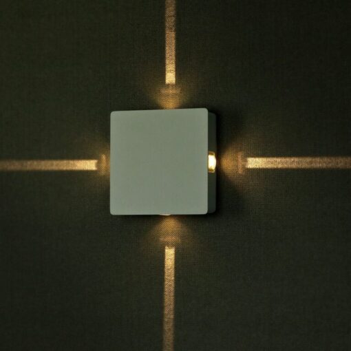 LED απλίκα 4W τετράγωνη 3000K θερμό λευκό με λευκό σώμα IP65 V-TAC – 218209