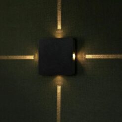 LED απλίκα 4W τετράγωνη αρχιτεκτονικού φωτισμού 3000K θερμό λευκό μαύρο σώμα V-TAC – 218211