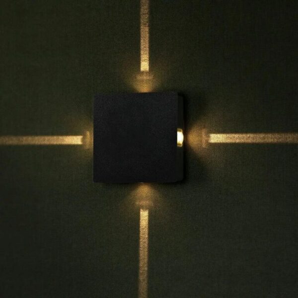 LED απλίκα 4W τετράγωνη αρχιτεκτονικού φωτισμού 3000K θερμό λευκό μαύρο σώμα V-TAC – 218211