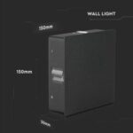LED απλίκα 4W τετράγωνη αρχιτεκτονικού φωτισμού 3000K θερμό λευκό μαύρο σώμα V-TAC – 218211