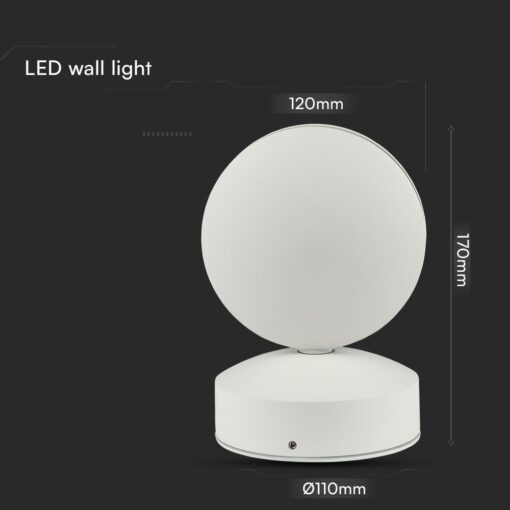 Φωτιστικό Τοίχου Αρχιτεκτονικό με Δέσμη 7W LED Λευκό σώμα 3000K IP65 V-TAC – 218217