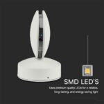 Φωτιστικό Τοίχου Αρχιτεκτονικό με Δέσμη 7W LED Λευκό σώμα 3000K IP65 V-TAC – 218217