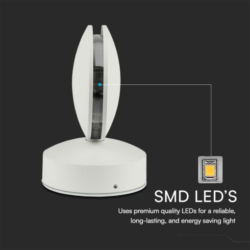 Φωτιστικό Τοίχου Αρχιτεκτονικό με Δέσμη 7W LED Λευκό σώμα 3000K IP65 V-TAC – 218217