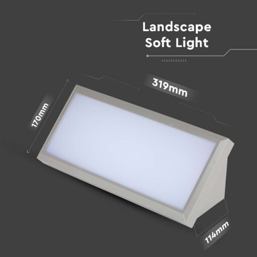 Aπλίκα Τοίχου γωνία LED 20W 6400K IP65 Γκρι Χρώματος V-TAC – 8238