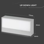 LED Φωτιστικό Απλίκα Up-Down 9W V-TAC Γκρι IP65 Θερμό 3000Κ – 218239