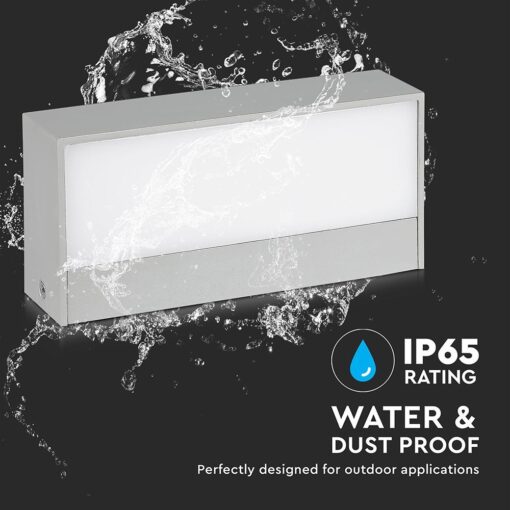 LED Φωτιστικό Απλίκα Up-Down 9W V-TAC Γκρι IP65 Θερμό 3000Κ – 218239