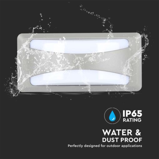 LED Φωτιστικό Απλίκα 12W V-TAC Γκρι Αδιάβροχο IP65 Φυσικό 4000K – 218246