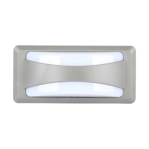 LED Φωτιστικό Απλίκα 12W V-TAC Γκρι Αδιάβροχο IP65 Ψυχρό 6400K – 218247