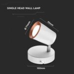 LED επιτοίχιο φωτιστικό 6W 3000K θερμό λευκό με λευκό σώμα V-TAC – 218250