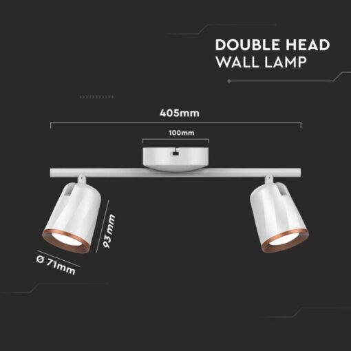 LED επιτοίχιο/οροφής φωτιστικό 12W 4000K φυσικό λευκό με λευκό σώμα V-TAC – 218256