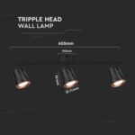 LED επιτοίχιο/οροφής φωτιστικό 18W 3000K θερμό λευκό με μαύρο σώμα V-TAC – 218259