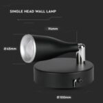 LED επιτοίχιο φωτιστικό 4.5W 3000K θερμό λευκό με μαύρο σώμα V-TAC – 218263