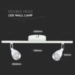 LED επιτοίχιο/οροφής φωτιστικό 9W 3000K θερμό λευκό με λευκό σώμα V-TAC – 218266