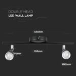 LED επιτοίχιο/οροφής φωτιστικό 9W 3000K θερμό λευκό με μαύρο σώμα V-TAC – 218269